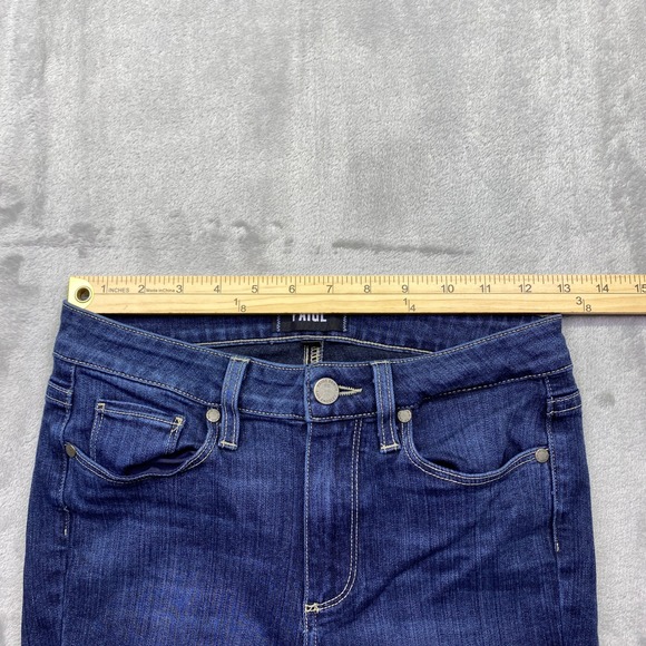 PAIGE Hoxton Ankle High Rise Skinny Jeans Dark Wash Women's Size 26 Fits 25" - Picture 5 of 9